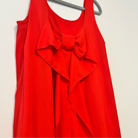 Everly Red Bow Back Dress Sz Medium - Picture 2 of 5